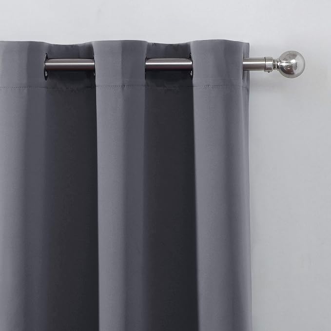 Blackout Curtains 66 x 84 inch/Grey Curtains Set of 2 Panels/Thermal Insulated - Image 7