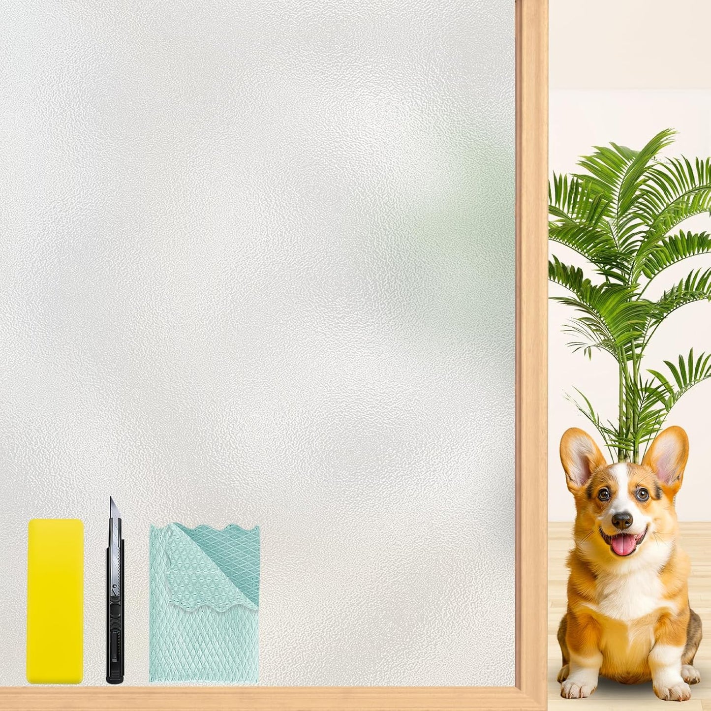 Niviy Frosted Glass Window Film 29.5 x 78.7 Inch Bathroom Window Privacy Film Static Cling Day and Night Home Shower Door Decorative Frosting Cover