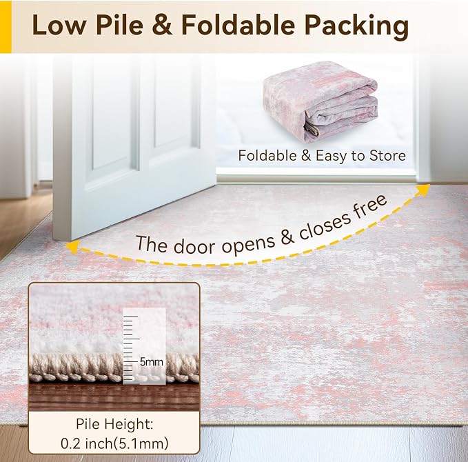 RELEANY Washable Runner 2'x10' Abstract Area Rug - Image 8