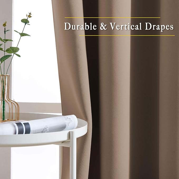 NICETOWN Blackout Bedroom Curtains 66 inches Long, Grommet Room Darkening - Image 5