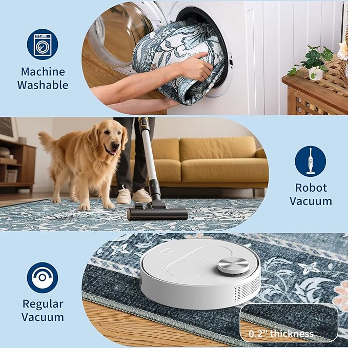GarveeHome Mist Blue 2x3 Door Mat Indoor Rugs - Image 6