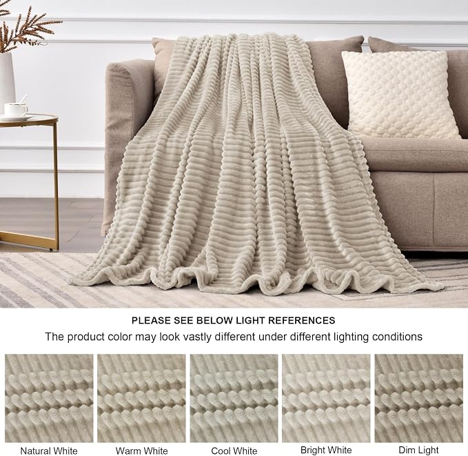 BEDELITE 3D Ribbed Jacquard Linen King Size Blankets - Image 5