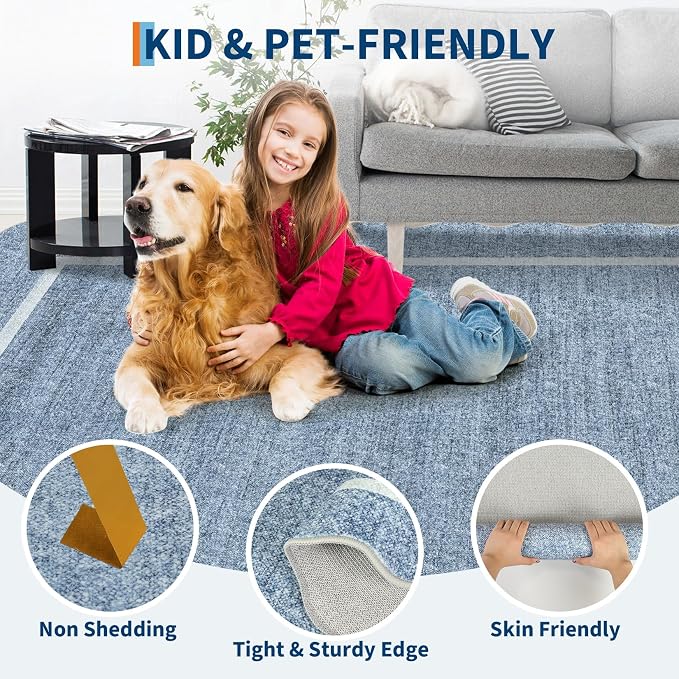 GarveeHome Scalloped Washable Round Rugs Non-Slip Soft Round Rug 4ft - Image 8
