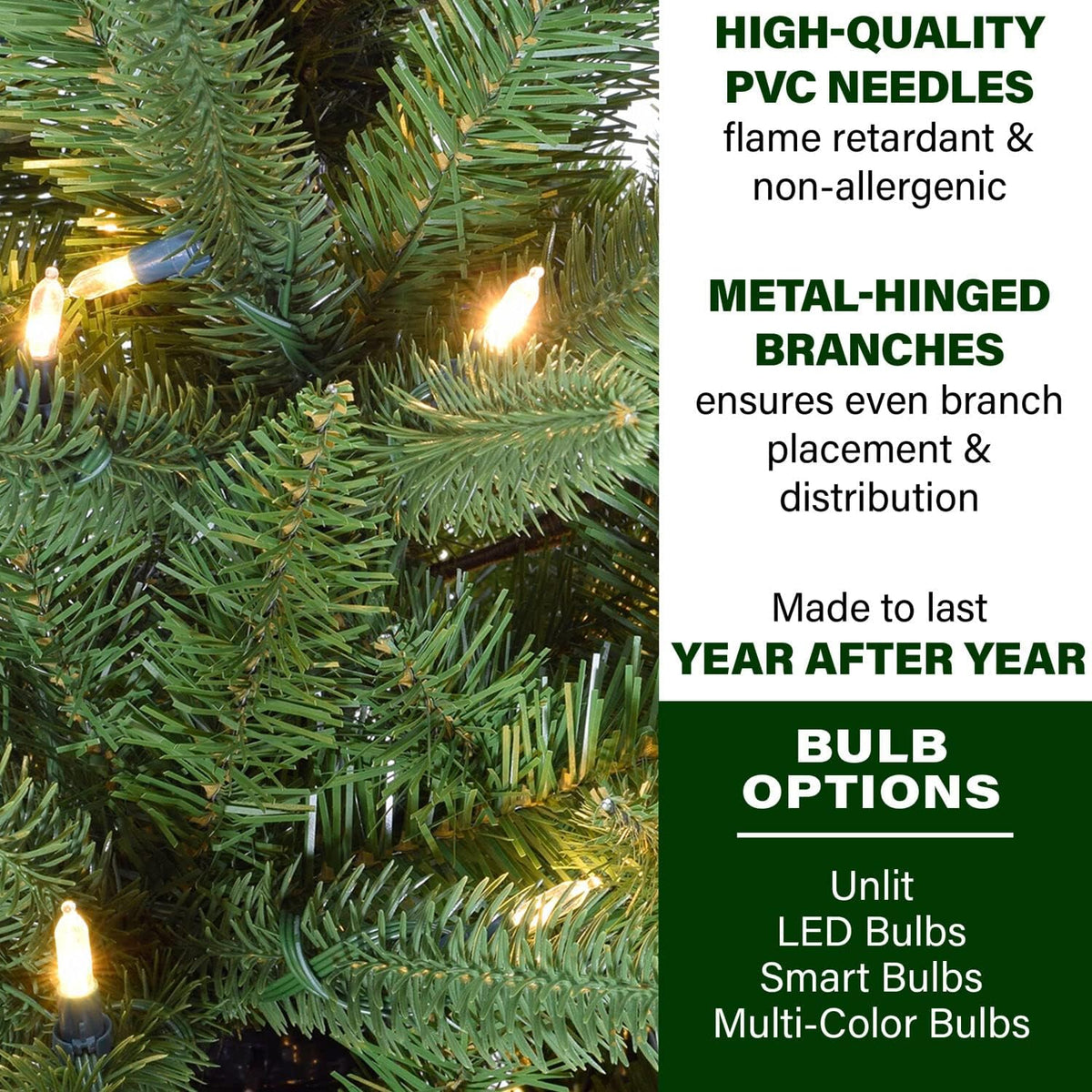 Fraser Hill Farm 9-ft. Winter Falls Slim Christmas Tree with 8 Function Dual Multicolor & Warm White LED Lights, Artificial Tree