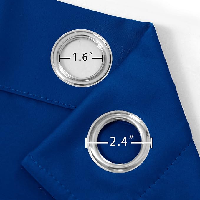 Blackout Curtains 52 x 63 inch/Royal Blue Curtains Set of 2 Panels/Thermal - Image 6