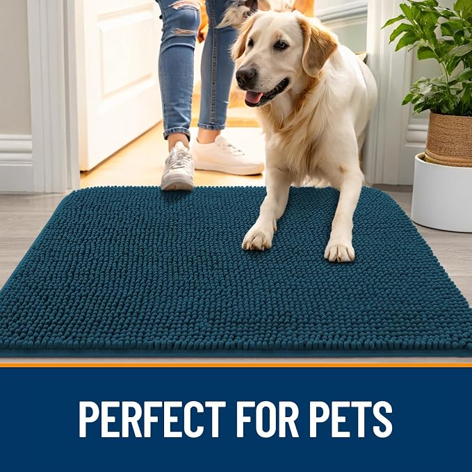 OLANLY Dog Door Mat for Muddy Paws 45x27, Super Absorbent Chenille Mud Mat | - Image 6