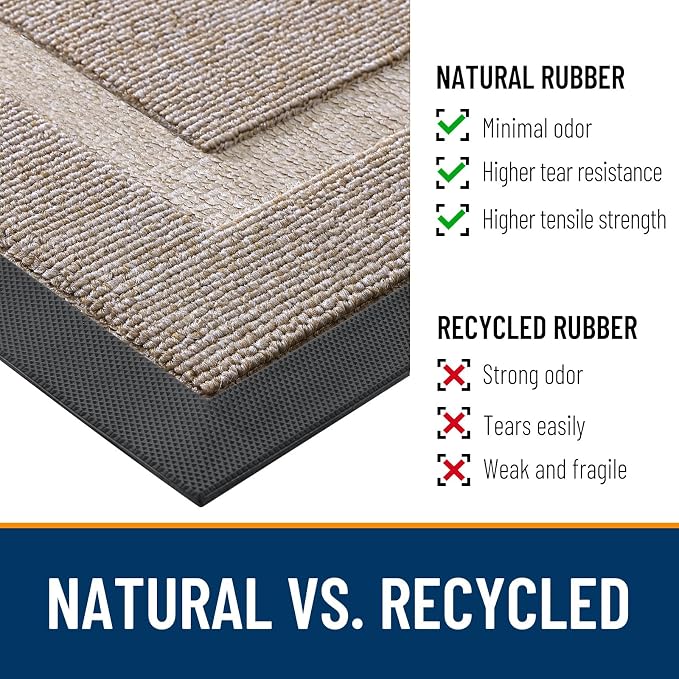 OLANLY Front Door Mat Outside 59x34, All-Season Heavy-Duty Rubber Doormat | - Image 3