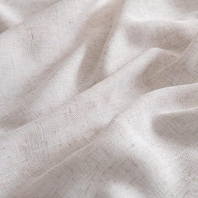 MIULEE Natural White Linen Curtains 37x72 Inch Length 2 Panels | Window Drapes - Image 4