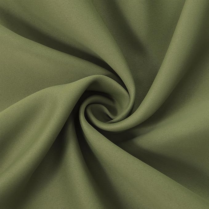 Olive Green Thermal Blackout Curtains/52 x 54 Inch/Set of 2 Panels Room - Image 6