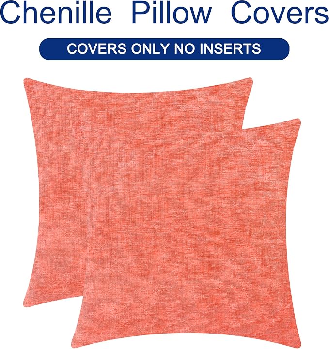 CaliTime Decorative Couch Throw Pillow Covers 26 X 26 Inches Living Coral | - Image 6