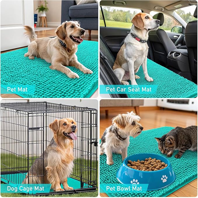 OLANLY Dog Door Mat for Muddy Paws 36x24, Super Absorbent Chenille Mud Mat | - Image 7