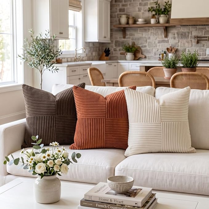 Fancy Homi 2 Packs Rust Euro Decorative Throw Pillow Covers 26x26 Inch - Image 2