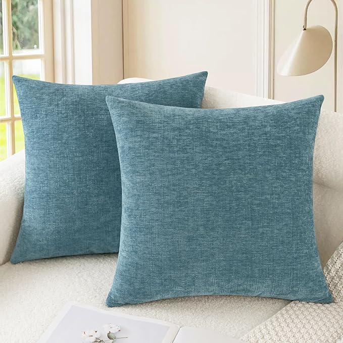 CaliTime Decorative Couch Throw Pillow Covers 20 X 20 Inches Smoke Blue | Pack by CaliTime