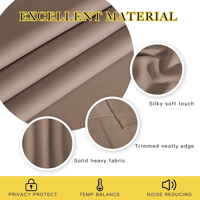 NICETOWN Blackout Curtains for Sliding Glass Door Room Divider Noise Reduce - Image 2