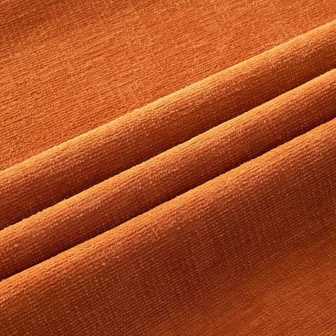 MIULEE Fall Orange Chenille Couch Throw Pillow Covers, 18x18 | Set of 2 - Image 2