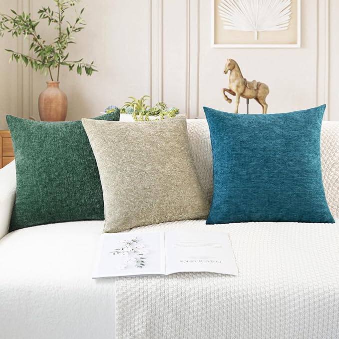 CaliTime Decorative Couch Throw Pillow Covers 26 X 26 Inches Dark Green | Pack - Image 5