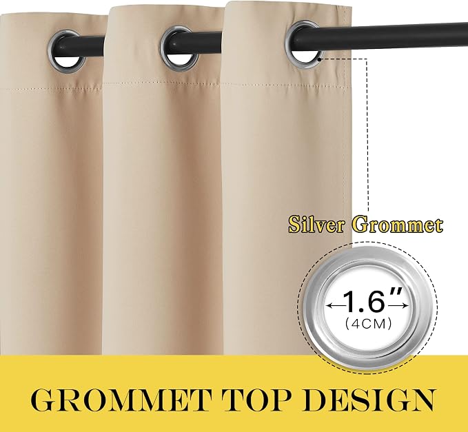 NICETOWN Blackout Sliding Glass Door Curtain 110 inch Length, Grommet Thermal - Image 3