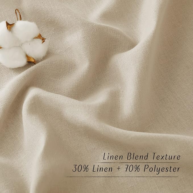 NICETOWN Thick Linen Blend Curtains Flax Textured - Image 7