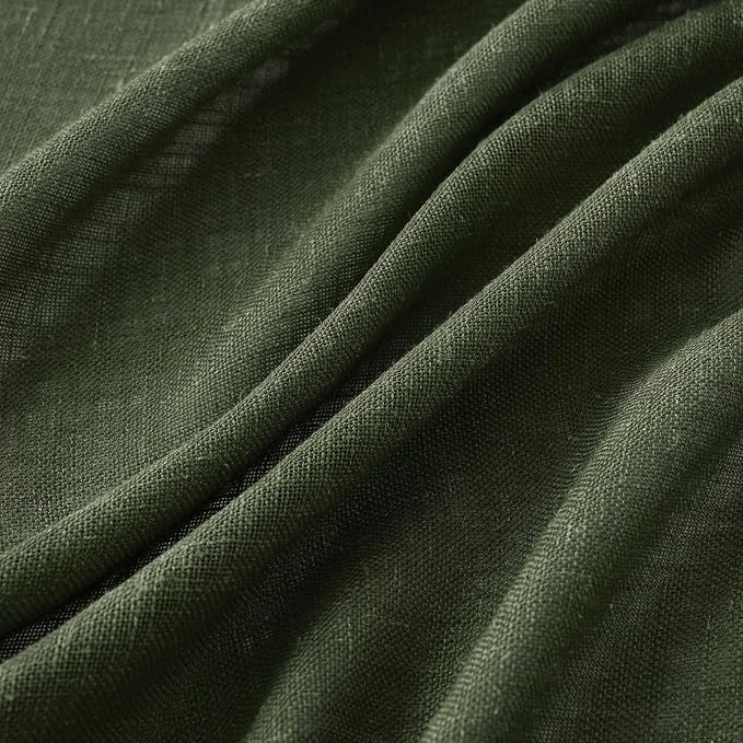 MIULEE Olive Green Linen Curtains 52x96 Inch Long - Image 4
