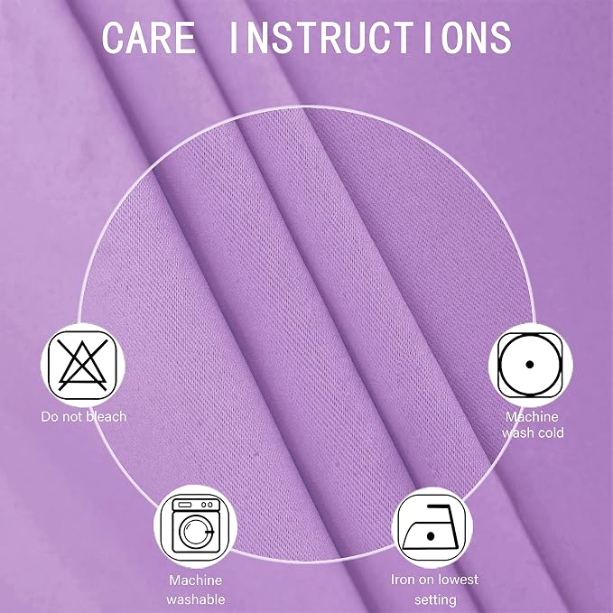 Lavender Blackout Curtains 42 x 63 Inch Length/Set of 2 Curtain Panels/Thermal - Image 4