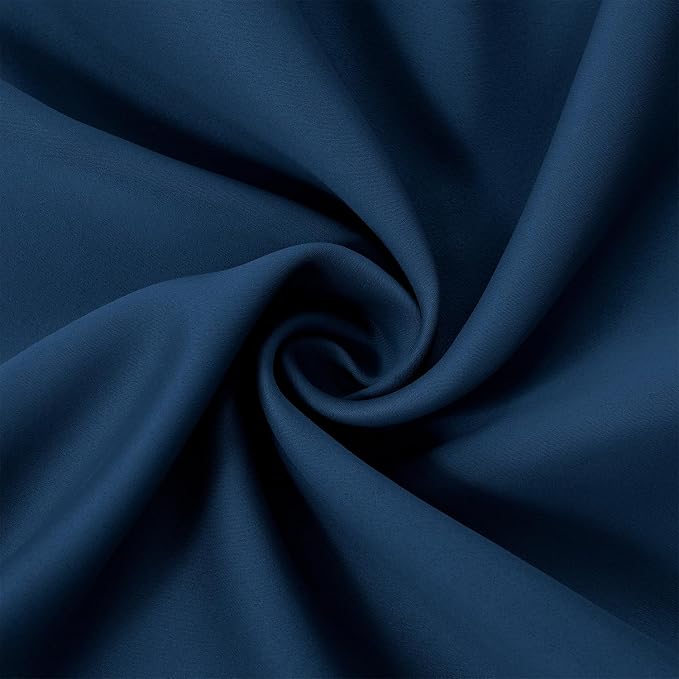Navy Blue Blackout Curtains 40 x 63 Inch Length/Set of 2 Curtain Panels/Thermal - Image 5