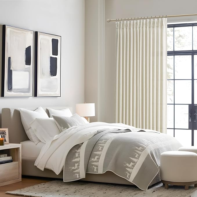 Light Filtering Thick Linen Viral Curtains 102 Inches Long - Image 6