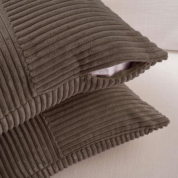 Fancy Homi 2 Packs Dark Brown Long Lumbar Decorative Throw Pillow Covers 12x24 - Image 4