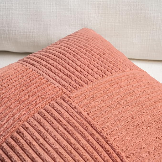 Fancy Homi 2 Packs Coral Lumbar Decorative Throw Pillow Covers 16x32 Inch - Image 3