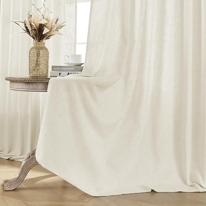 Joydeco Linen Curtains 2 Panel Set - Image 4
