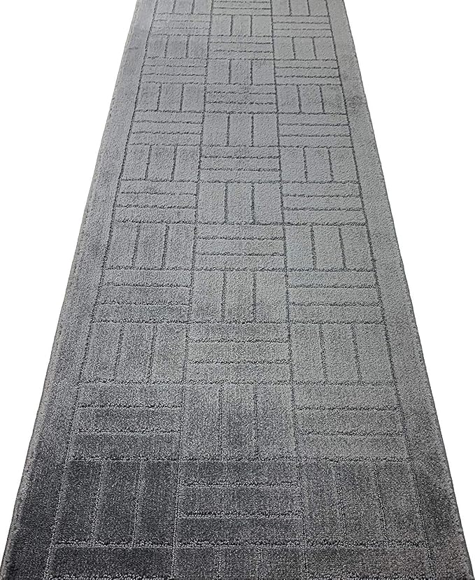 8 Ft Charcoal Hallway Runner Rug Non Slip Washable, Indoor Kitchen Entryway | - Image 3