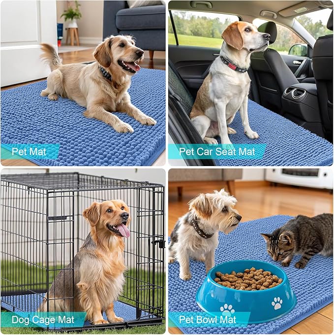 OLANLY Dog Door Mat for Muddy Paws 59x20, Super Absorbent Chenille Mud Mat | - Image 7