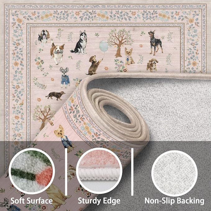 Pink Entry Rug 24x17inch Small Door Mat Runner - Image 3