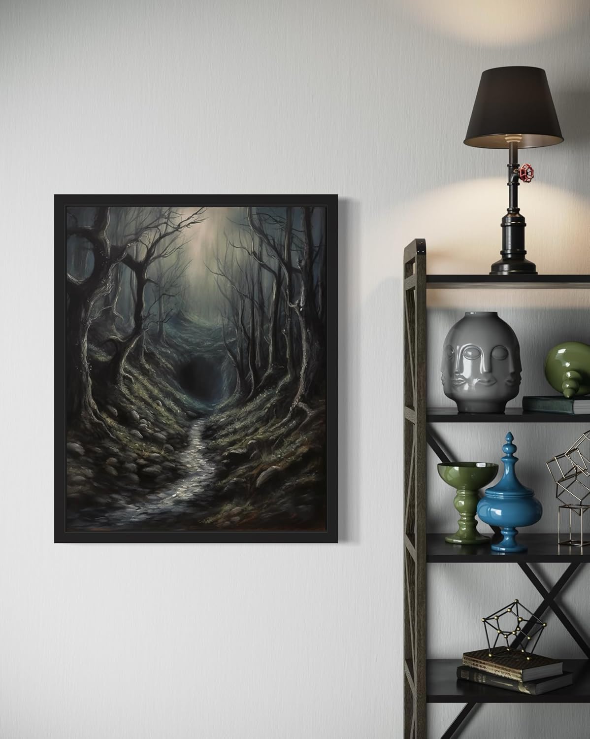 Dark Tunnel Poster Art Print, Halloween Scary Vintage Wall Art Academia Spooky Painting Decoration for Horror Prints, Gothic Posters Bedroom Decor 89 (Dark Tunnel, 11 x 14 inches, Unframed)