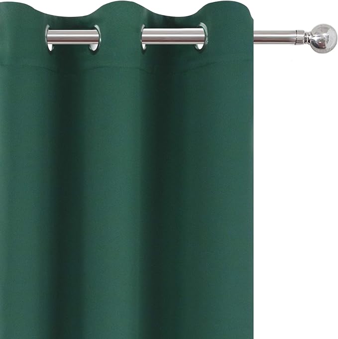 Dark Green Thermal Blackout Curtains/42 x 72 Inch/Set of 2 Panels Room - Image 6