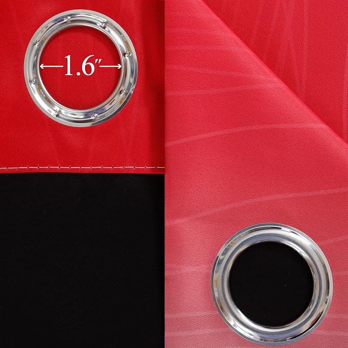 Red and Black Ombre Blackout Bedroom Curtains 96 Inch Long | Room Darkening - Image 7