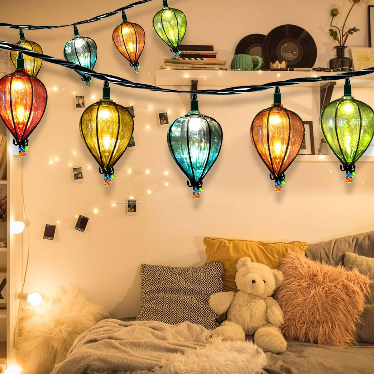 7 Pcs of 11FT Multicolor String Lights with 10 Bulbs, UL Listed Connectable Waterproof Decorative LED Lights Hanging for Backyard Patio, Indoor/Outdoor for Christmas Wedding Party Festival Lighting