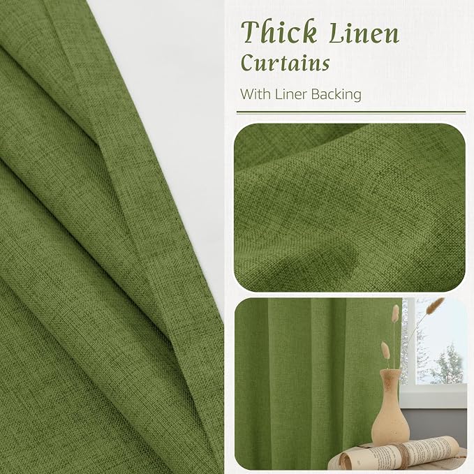 72 Inch 100% Blackout Linen Curtains - Image 8