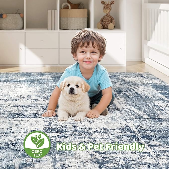 LOONGRUG 9x12 Area Rug Washable Large Neutral Modern Living Room Rugs | - Image 7