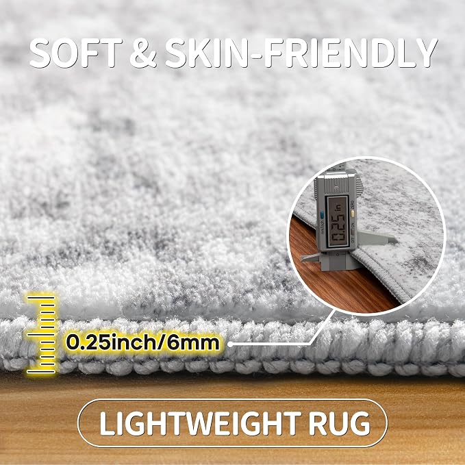 Aelenmu 10x14 Area Rugs for Living Room Dining Room Washable Grey | Soft Modern - Image 6