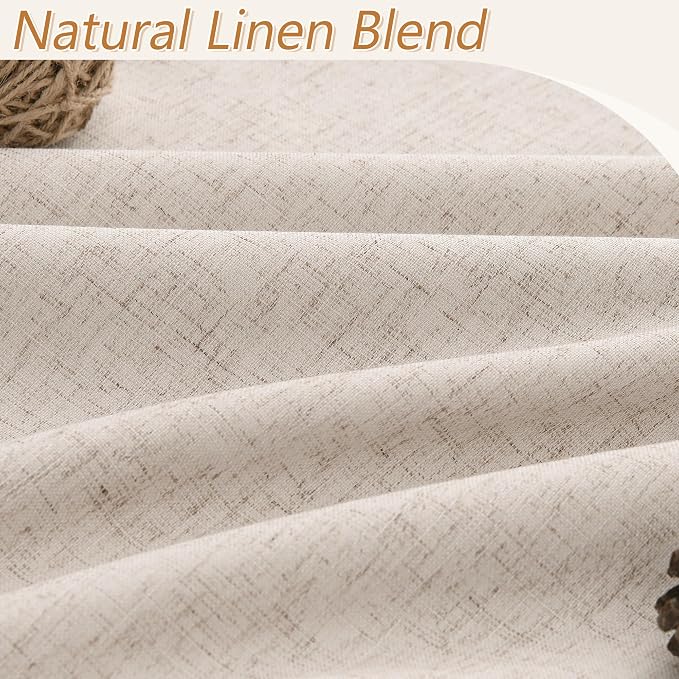 Oatmeal 100% Blackout Curtains 80 Inch Length 2 Panels Set - Image 3