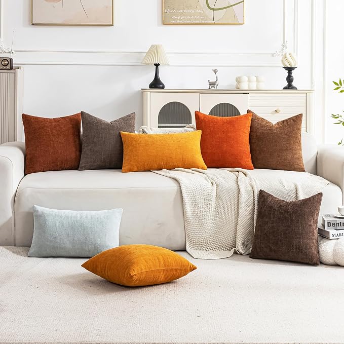 Set of 4 Soft Textured Decorative Throw Pillow Covers 22x22 Inch Cozy Farmhouse - Image 2