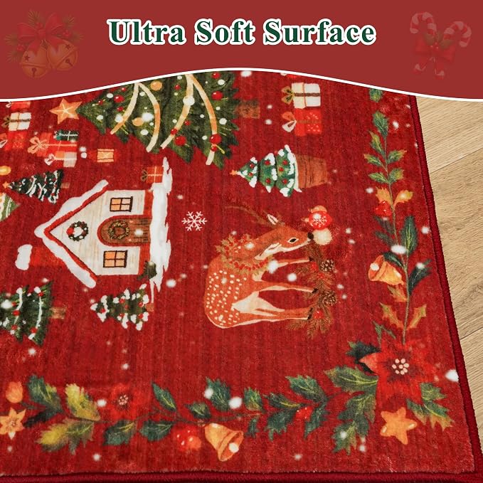2x3 Christmas Cute Area Rug : Non-Slip Washable Winter Holiday Indoor Doormat - Image 8