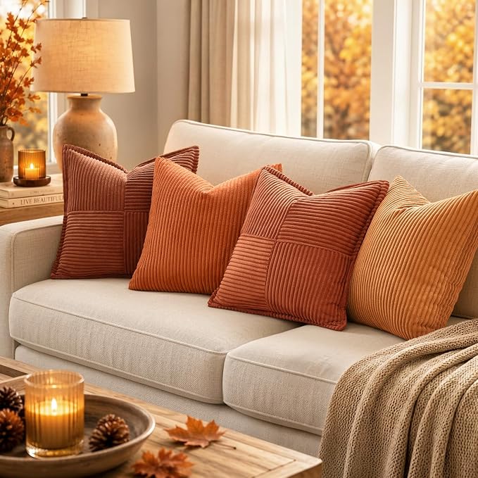 MIULEE Fall Rust Decorative Throw Pillow Covers - Image 3