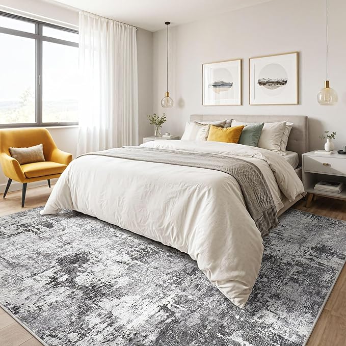 LOONGRUG 10x12 Area Rug Washable Large Neutral Modern Living Room Rugs | - Image 4