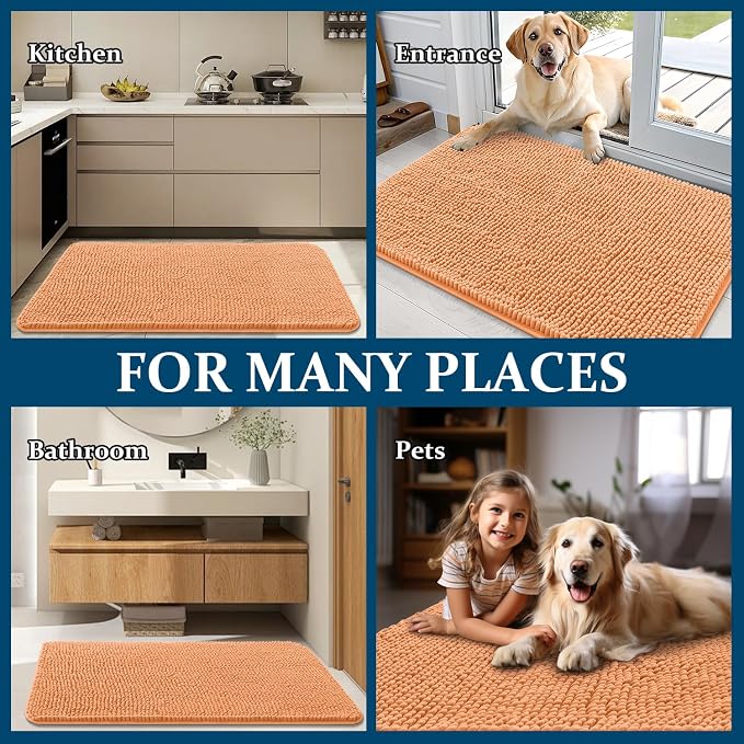 OLANLY Dog Door Mat for Muddy Paws 70x32, Super Absorbent Chenille Mud Mat | - Image 8