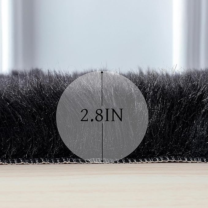 linmopm Faux Fur Sheepskin Rug, 3x3 ft, Round | Shag Fluffy Fuzzy, High-Density - Image 2
