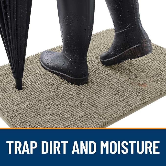 OLANLY Dog Door Mat for Muddy Paws 40x32, Super Absorbent Chenille Mud Mat | - Image 2