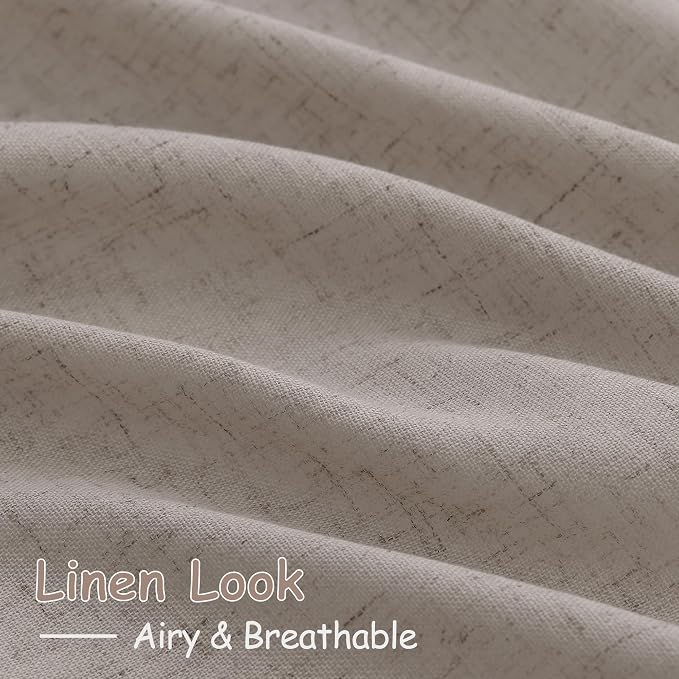Stone Beige Linen Curtains 96 Inches Long - Image 4