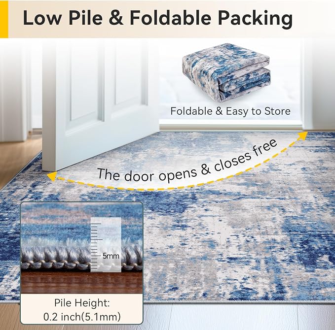 RELEANY Washable 9'x12' Abstract Area Rug - Image 6