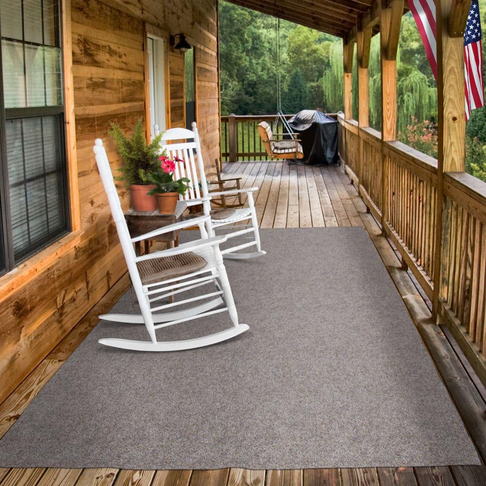 House, Home and More Indoor Outdoor Carpet with Rubber Marine Backing - Brown - 6 Feet x 25 Feet - Durable, UV-Resistant - Adds Color and Comfort to Your Deck, Patio or Other Outdoor Rug Space.